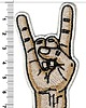 naszywki na ubrania Naszywka naprasowanka Dłoń - ROCK ON termoprzylepna haft 4,3x7,6cm 4