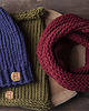 szale damskie Komimn z wełny merynosa handmade GRANAT 2