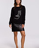 bluza bez kaptura damska Bluza z nadrukiem-czarna(B-167) 2