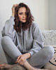 bluza z kapturem damska Szara bluza bawełniana krótka 3
