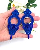 kolczyki soutache Carmen kolczyki sutasz chabrowe długie eleganckie z kwiatkiem 1