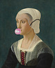 obrazy Bubble gum lady - dekoracja ścienna 1