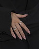 pierścionki złote Pierścionek srebrny z wiszącą białą perłą 1