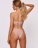 stroje kąpielowe i kostiumy kąpielowe damskie Komplet bikini beżowy top z kwiatami 3D Laura Flower 5