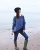 swetry damskie Sweter handmade oversize blue z wełną 5
