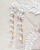 Biżuteria ślubna Złote Kolczyki ślubne z kwiatami - LILA białe 7