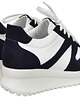 sneakersy damskie Sneakersy skórzane -  biało granatowe- snurowane   (6166) 4