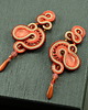 kolczyki soutache Brzoskwiniowo pomarańczowe kolczyki sutasz 1