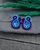 kolczyki soutache Kolczyki sutasz sztyfty morsko fioletowe nieregularne Ella 2