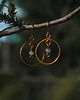 kolczyki wire wrapping Kolczyki miedziane koła z labradorytem 1