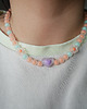 chokery Pomarańczowy naszyjnik choker z koralików serce 4