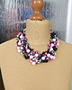 kolie 6987 Naszyjnik handmade: mix różu, szarości i czerni 2