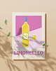 grafiki i ilustracje Plakat z drinkiem, włoskie Limoncello (pink) letni plakat 1