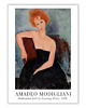 plakaty Plakat reprodukcja Amadeo Modigliani "Redheaded Girl in Evening Dress" 1