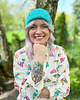 czapki damskie Bawełniana czapka beanie logo ekoskórka Turkus 4