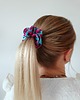 gumki do włosów Gumka jedwabna, scrunchie, frotka turkusowa panterka MIDI 1