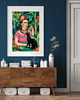 grafiki i ilustracje PLAKAT Frida Kahlo z kotem, zabawny prezent dla kociary 3