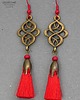 kolczyki chwosty Czerwone frędzle dla fanki długich kolczyków, kolczyki w stylu boho handmade 9