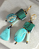 kolczyki z kamieniami Kolczyki wiszące UNIKAT turkus, malachit, awenturyn, hematyt 3