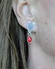 kolczyki srebrne Sztyfty Red Heart 6