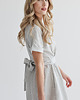 sukienki midi damskie Lniana Sukienka JASMINE GRAY STRIPES 6