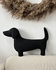 poduszki z grafiką Poduszka Pies Jamnik Boucle Czarna 1