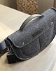 torebki mini Filcowa półokrągła torebka crossbody - z klapą - grafitowa 1