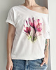 t-shirt damskie Krokusy Biały Oversize 1