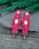 kolczyki soutache Kolczyki sutasz różowe ze złotem Ismara wieczorowe z kryształkami 2