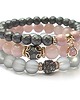 bransoletki z kamieni naturalnych Grey and antique pink  /09-2014/-  set 1