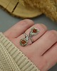 pierścionki - różne Pierścionek regulowany miodowy granat wire wrapping 3