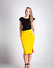 spódnice midi Spódnica z rozporkiem -żółta 3