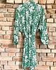 szlafroki damskie Szlafrok narzutka kimono w kontrastujący wzór kwiatowy 4