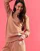 bluza bez kaptura damska Bluza basic choco F1406 1
