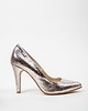 czółenka damskie SKÓRZANE SZPILKI ZAPATO 035 KOLOR SREBRNY ROŻ 2