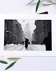 fotografia Fotografia w passe-partout; Ulica Floriańska w śniegu 2