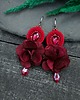kolczyki soutache Kolczyki sutasz bordowe boho z kwiatami Bloom 2