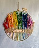 Ozdoby na ścianę Love Wins - Tęczowa dekoracja, obręcz z suszonymi kwiatami 2