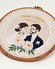 Ślub - inne Haft ślubny w tamborku 20 cm, indywidualna pamiątka ślubna 45 4