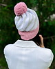 czapki damskie Bawełniana czapka zebra "Różowo szara" 2