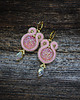 Biżuteria ślubna Migoczące kolczyki soutache- pudrowy róż 4