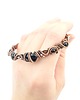 bransoletki wire wrapping Miedziana bransoleta cuff z onyksem 7