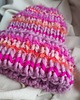 czapki damskie Wełniana kolorowa czapka na drutach WOOLLY orange and pink 8