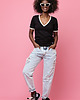 t-shirt damskie Czarny damski t-shirt BETTY 2