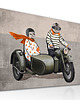 obrazy OBRAZ NA PŁÓTNIE -  120x80cm - KURCZKI NA MOTO 3