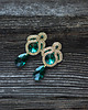 kolczyki soutache Szmaragdowo- złote  kolczyki soutache 3