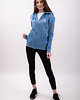 bluza z kapturem damska Bluza niebieska rozpinana bawełna organiczna GOTS 2