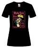 t-shirt damskie Koszulka damska czarna  Make love 1