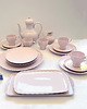filiżanki Różowy porcelanowy serwis Hutschenreuther Hohenberg, Niemcy, lata 60. 1