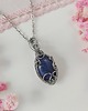 wisiory Naszyjnik Lapis Lazuli stal chirurgiczna wisiorek handmade wirewrapping 3